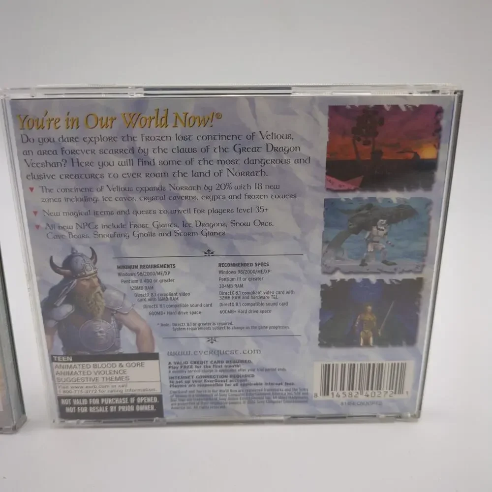 EverQuest: Ruins of Kunark & Scars of Velious PC Video Game Online MMORPG